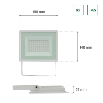Noctis Lux 3 naświetlacz 50W 4700lm światło zimne białe IP65 biały