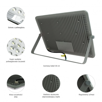 Noctis Max naświetlacz 150W 14000lm światło zimne białe IP65 szary