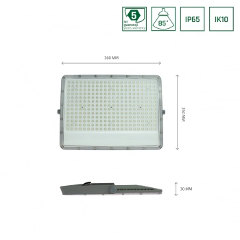 Noctis Max naświetlacz 150W 14000lm światło zimne białe IP65 szary