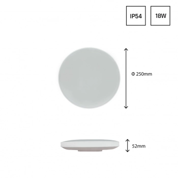 Nymphea Black & White Rings lampa sufitowa 18W 2050lm światło zimne białe IP54 biała czarna