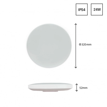 Nymphea Black & White Rings 24W 2850lm światło zimne białe IP54 biała czarna