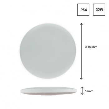 Nymphea Black & White Rings 32W 3450lm światło zimne białe IP54 biała czarna