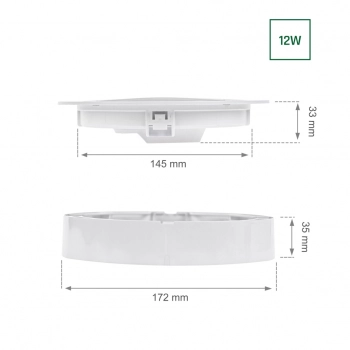 Algine Eco Natynk-Podtynk Downlight 12W 1500lm światło ciepłe białe IK06 biały