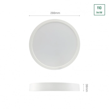 Algine Natynk Downlight lampa sufitowa 24W 2650lm światło neutralne białe IK06 biała