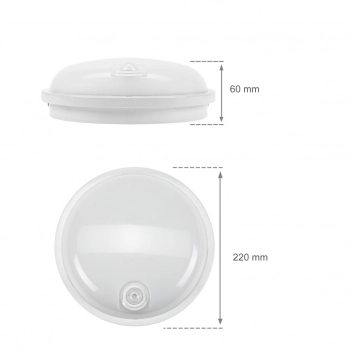 Technic Lamp Kanałowa 20W 2300lm światło neutralne białe IP54 IK07 biała okrągła czujnik ruchu PIR