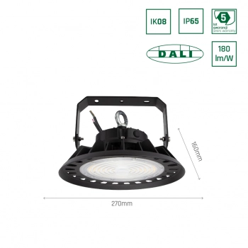 Plateo 3 High Bay LED 100W 18000lm światło neutralne białe IP65 IK08 czarny