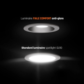 Fiale Comfort Anti Glare lampa wbudowywana GU10 biała okrągła środek srebrny ruchoma
