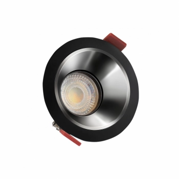 Fiale Comfort Anti Glare lampa wbudowywana GU10 czarna okrągła środek srebrny ruchoma SLIP001020 SpectrumLED