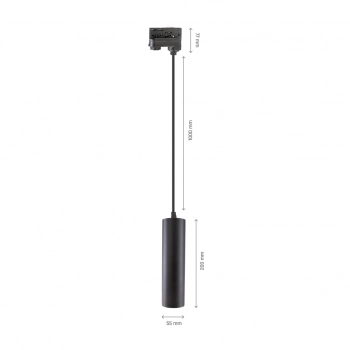 Madara Mini II GU10 lampa wisząca na szynoprzewód 3F czarna