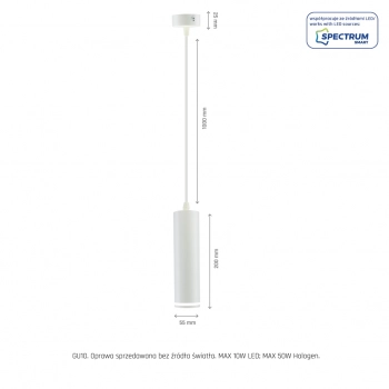 Madara Mini Ring lampa wisząca GU10 biała