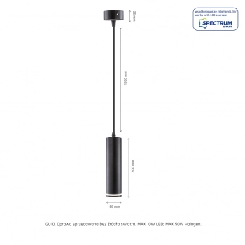 Madara Mini Ring lampa wisząca GU10 czarna