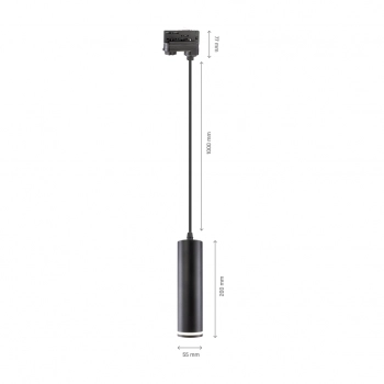 Madara Mini Ring lampa wisząca GU10 na szynoprzewód 3F czarna