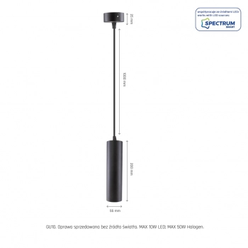 Madara Mini II lampa wisząca GU10 czarna