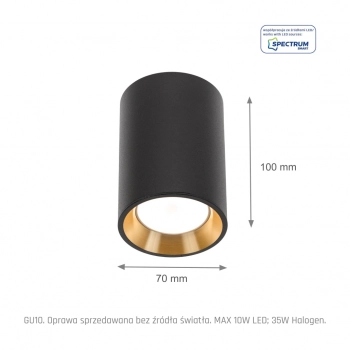 Chloe mini lampa sufitowa GU10 czarna