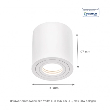 Chloe lampa sufitowa GU10 IP65 biała