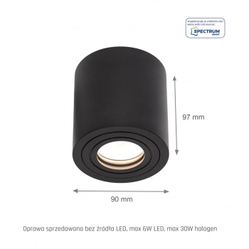 Chloe lampa sufitowa GU10 IP65 czarna