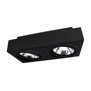 Mirora lampa sufitowa 2xGU10 czarna prostokątna ruchoma