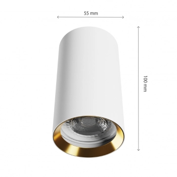 Chloe Variosa lampa okrągła natynkowa GU10 biała środek złoty