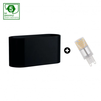 Pakiet lampa Squalla czarna LED G9 4W światło zimne białe SLIP006010_WOJ+14435 SpectrumLED