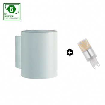 Pakiet lampa Squalla tuba biała LED G9 4W światło ciepłe białe SLIP006011_WOJ+14433 SpectrumLED