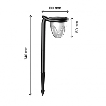 Solara Brilo lampa ogrodowa 1W 100lm CCT IP44 czarna