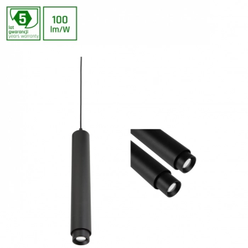System Hangit lampa wisząca LED 10W 1000lm 3000K regulacja kąta świecenia 20-45° czarna WLD+10031WW90 SpectrumLED