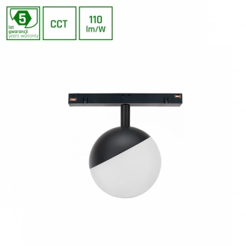 System Shift Globe  lampa na szynoprzewód LED 5W 550lm CCT czarna WLD+40000_CCT SpectrumLED