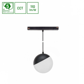 System Shift Globe P lampa wisząca na szynoprzewód LED 5W 550lm CCT czarna WLD+40001_CCT SpectrumLED
