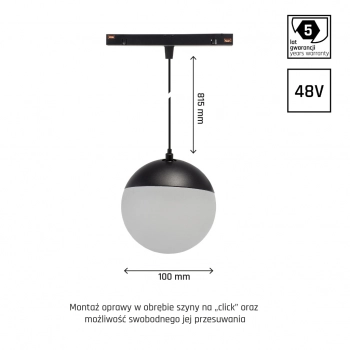 System Shift Smart Globe P lampa wisząca 5W 400lm CCT DIM czarna