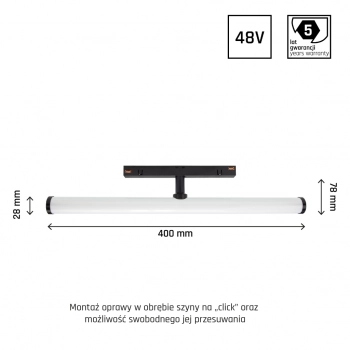 System Shift Smart Beam lampa regulowana 12W 1200lm CCT DIM czarna
