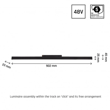 System Shift Smart Line L lampa liniowa LED 22W 2300lm CCT DIM czarna