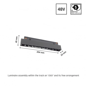 System Shift Smart Grid S lampa liniowa LED 12W 1200lm CCT/DIM czarna