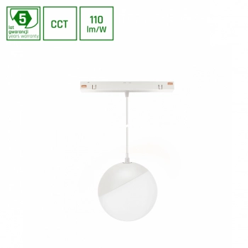 System Shift Globe P lampa wisząca na szynoprzewód LED 5W 550lm CCT biała WLD+40034_CCT SpectrumLED