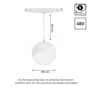 System Shift Smart Globe P lampa wisząca 5W 400lm CCT DIM biała