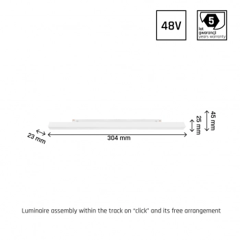 System Shift Line S lampa na szynoprzewód 8W 990lm biały