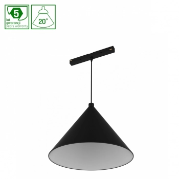 System Shift Hangit Cone lampa wisząca na szynoprzewód LED 6W 500lm 3000K czarna WLD+40060 SpectrumLED