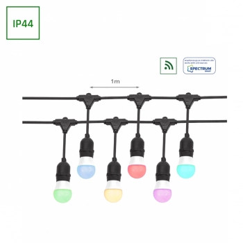Girlanda IP44 9550mm 10xE27 czarna łączona WOJ+14342 SpectrumLED