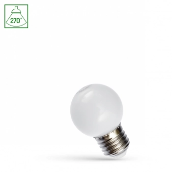 Żarówka LED kulka E27 1W 55lm światło zimne białe WOJ+11794_1W SpectrumLED