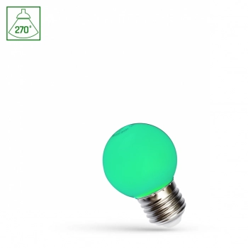 Żarówka LED kulka E27 1W światło zielone WOJ+11796 SpectrumLED