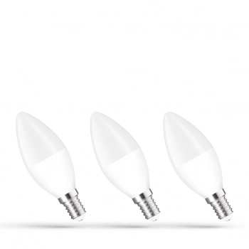 Żarówka LED świecowa E14 6W 490lm światło ciepłe białe 3-PACK
