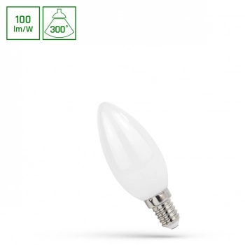 Żarówka LED świecowa E14 4W 400lm COG światło ciepłe białe mleczna WOJ+14069 SpectrumLED