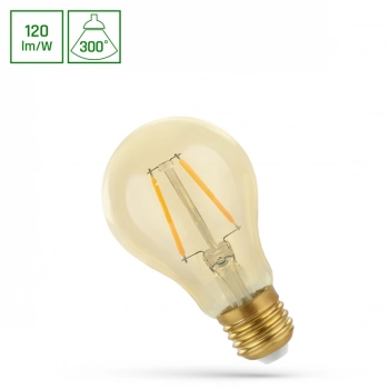 Żarówka LED GLS E27 2W 240lm COG światło ciepłe białe retroshine WOJ+14077 SpectrumLED