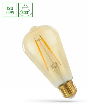 Żarówka LED ST64 E27 2W 240lm COG światło ciepłe białe retroshine WOJ+14079 SpectrumLED