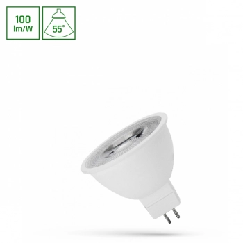 Żarówka LED MR16 12V 4W 330lm 55st światło zimne białe z soczewką WOJ+14097_55ST SpectrumLED
