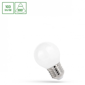 Żarówka LED kulka E27 4W 410lm COG światło neutralne białe mleczna WOJ+14337 SpectrumLED