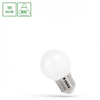 Żarówka LED kulka E27 5,5W 610lm COG światło ciepłe białe mleczna WOJ+14398_5.5W SpectrumLED