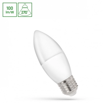 Żarówka LED świecowa E27 1W 100lm światło zimne białe WOJ+14456 SpectrumLED