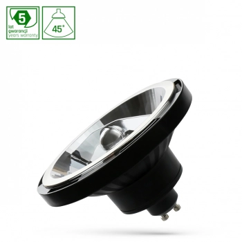 Żarówka LED AR111 GU10 12W 1050lm 45st światło neutralne białe czarny WOJ+14569 SpectrumLED
