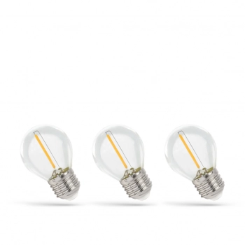 Żarówka LED kulka E27 1W 60lm COG światło ciepłe białe przeźroczysta 3-PACK
