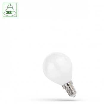 Żarówka LED kulka E14 1W 90lm COG światło ciepłe białe mleczna WOJ+14583 SpectrumLED